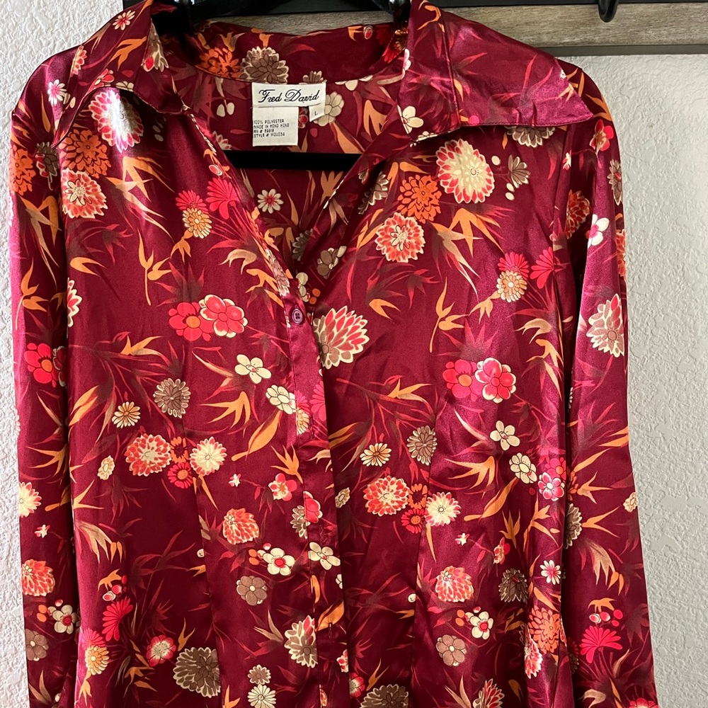 Silky button up shirt